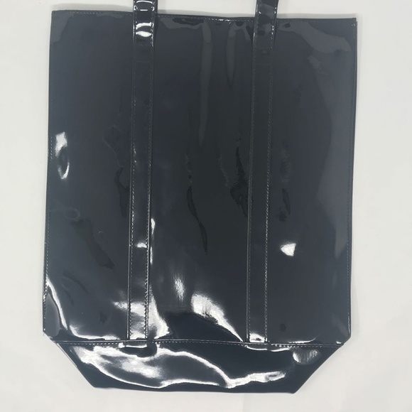 Twelve NYC Black Patent Leather Tote Handbag Purse - Picture 4 of 7